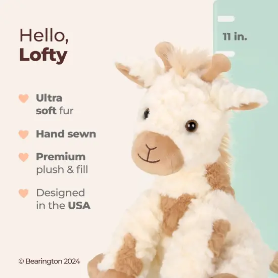 Bearington Lofty Giraffe 11 Inch Stuffed Giraffe - Stuffed Animal - Plush Giraffe, For Ages 1-14 White {3}