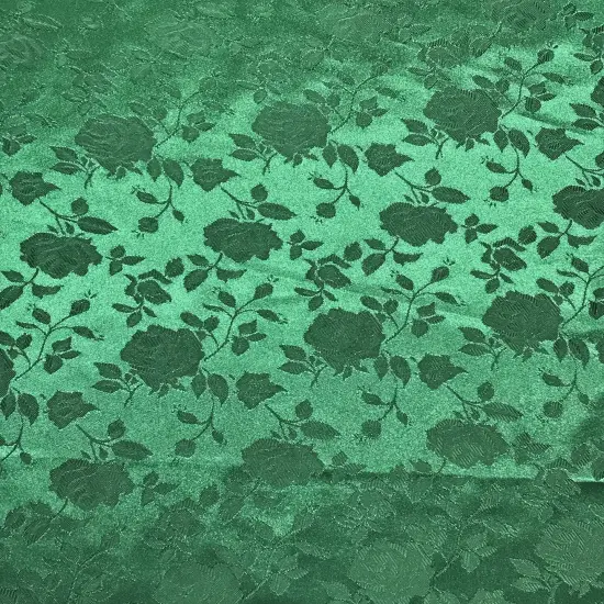 1 Yard Hunter green jacquard satin fabric reversible for tablecloth curtains overlays 58/60" inches wide {3}