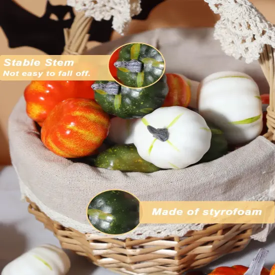 Mini Decorative Pumpkins Assorted Sizes 30pcs {3}