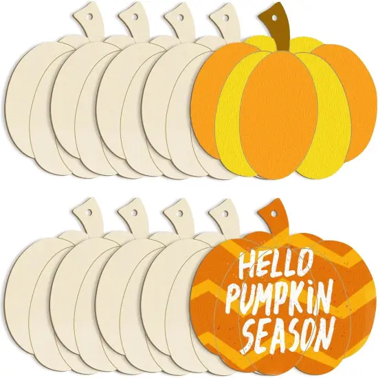 10PCS Large Size 7inch Wooden Halloween Thanksgiving Ornaments {1}
