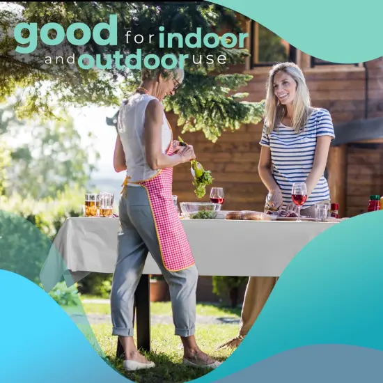 Exquisite Plastic Table Cover Roll &ndash; 40" x 100' Disposable Tablecloth Roll &ndash; Premium Thick 0.5 MIL Plastic Banquet Roll &ndash; Party Table Cover Roll for Events & Catering White {5}