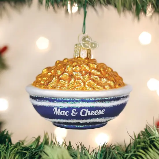 Old World Christmas 2.5 Inch Bowl Of Mac & Cheese Tree Ornament , Noodles Masterpiece Blue {3}