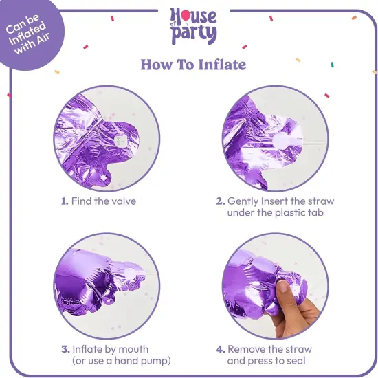 Happy Birthday Cursive Foil Balloons - Purple {2}