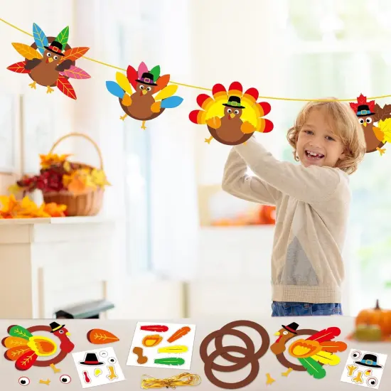 24Sets Thanksgiving Turkey Paper Craft Kits {4}