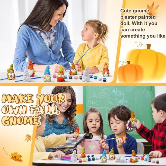 8 Pcs Fall Gnome Ceramics to Paint Pumpkin Ready to Paint Your Own Ceramic Gnome {3}