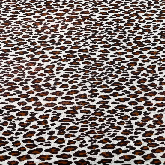 1 Yard Black Milliskin Leopard Foil Stretch Spandex Fabric 4 Way Flexible Knit 58-60 inches width Brown {1}