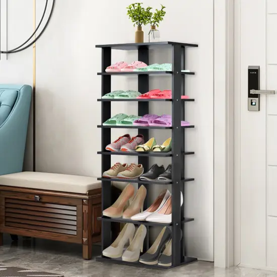 Patented 7-Tier Dual Shoe Rack Practical Free Standing Shelves Storage Shelves Concise {4}
