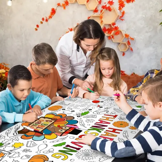Family Fun Thanksgiving Activity Poster - 31.5 x 72 Inches, Turkey-Themed {4}