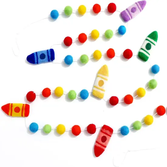 Pre-Strung Crayon Felt Banner Flags {1}