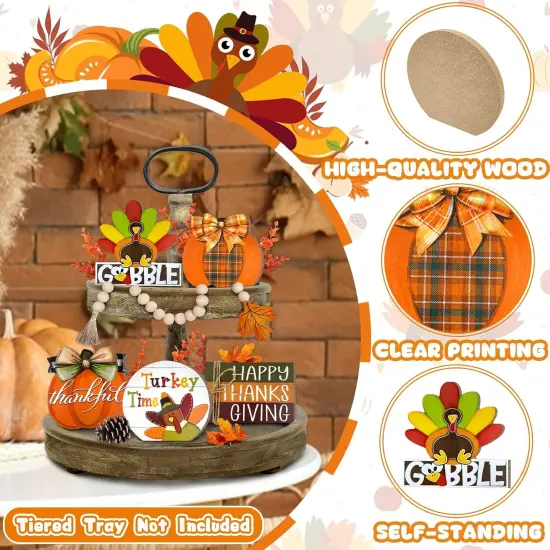 Thanksgiving Tiered Tray Decor {3}