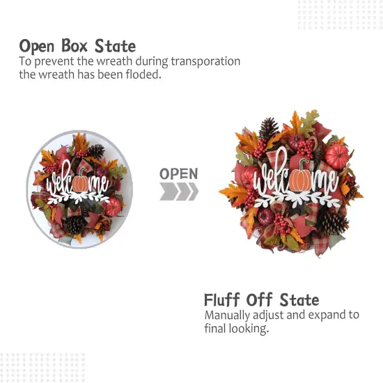 16" Artificial Fall Maple Leaf Wreath {4}