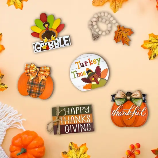 Thanksgiving Tiered Tray Decor {4}