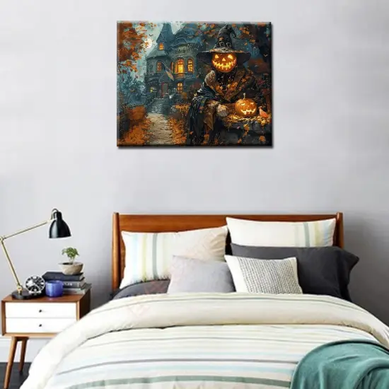 Halloween Pumpkin Girl Paint by Numbers - 16x20 - Frameless {2}