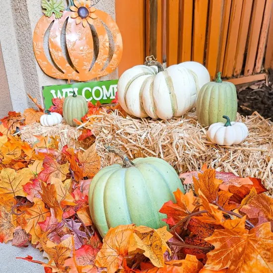 8 Pack Fall Leaf Garland - Artificial Maple Leaves {2}