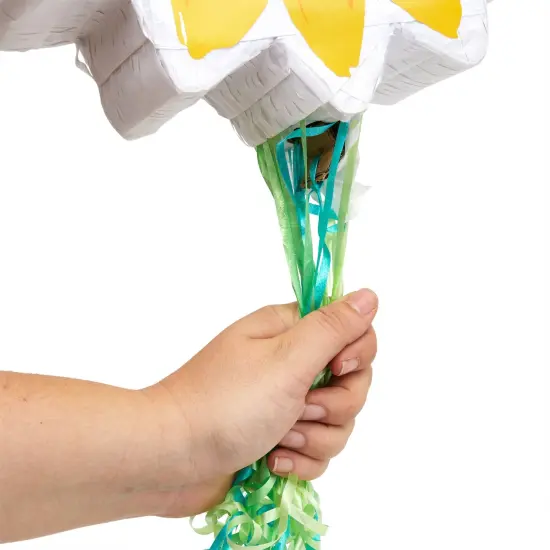 Pull String Sunflower Pinata for Sunshine Baby Shower, Floral Birthday Party Decorations (Small, 13x13x3 In) Yellow {5}
