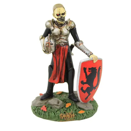 Department 56 Villages 3.5 Inch The Mad Knight Of Calvario Halloween Halloween Village , Halloween Decor Halloween Village Shield Helmet Black {1}