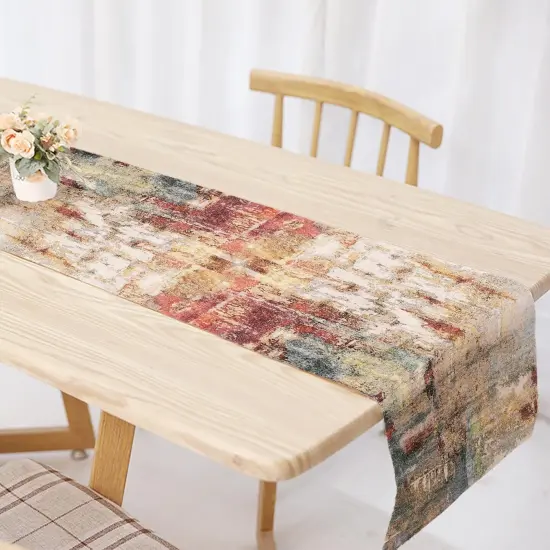 Abstract Rust Colorful Table Runner - Fall Decorations {3}