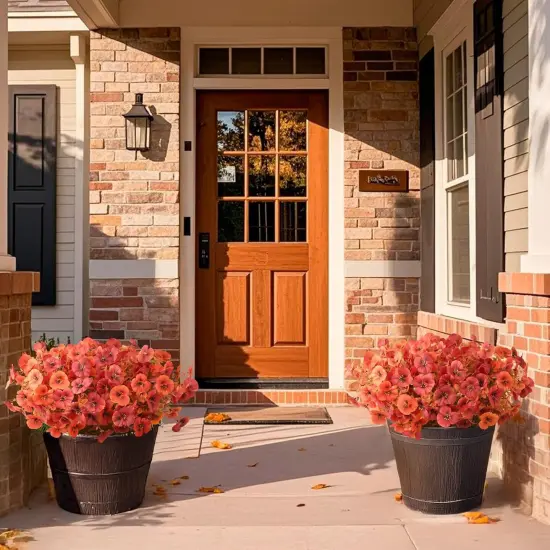 12 Artificial Flowers Fall Decoration - Fake Mums {4}