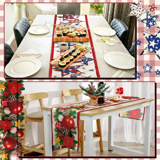 8 Pcs Fall Holiday Seasonal Table Runner {4}