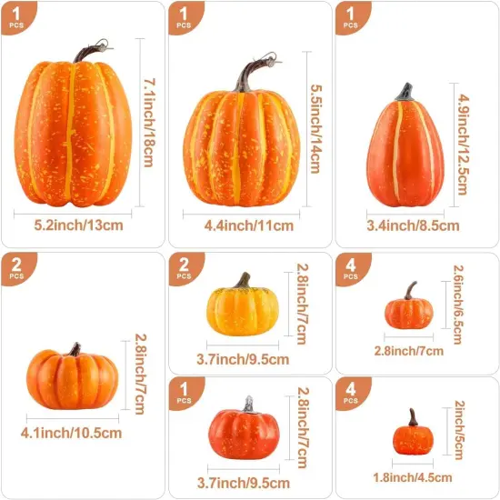 16 Pcs Pumpkin Fall Decorations {2}
