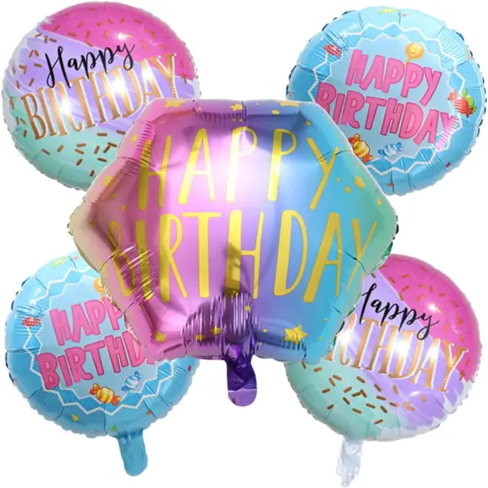 5 Pcs Happy Birthday Foil Balloon Set {1}
