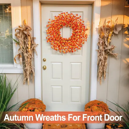 26 Inch Realistic Fall Wreaths for Front Door {4}