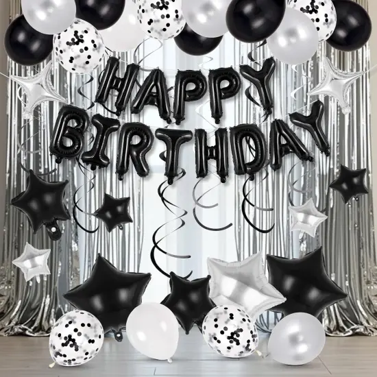 55 Pcs Happy Birthday Balloons Letters Banner {3}