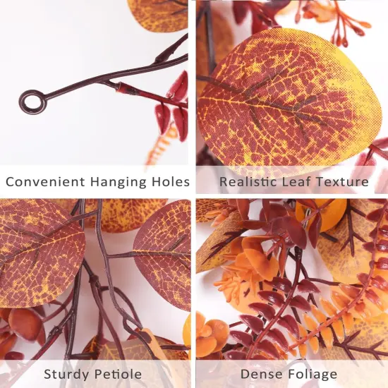 Fall Eucalyptus Garlands Boston Fern Vines 2Pcs 5.74FT {4}