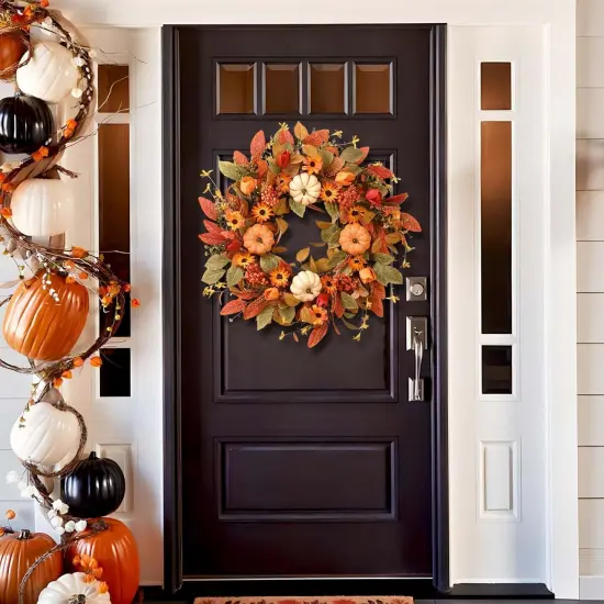 Fall Wreaths for Front Door Outside {5}