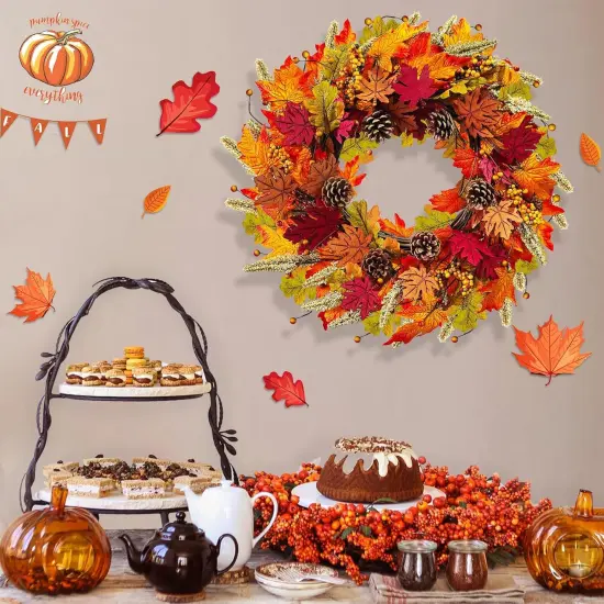 Fall Wreaths for Front Door, 24" {4}