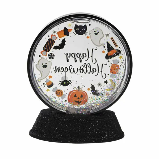 Ganz 5.25 In Happy Halloween Shimmer Halloween Lighted Glass Accent , Lighted Halloween Decor Lighted Ghost Pumpkin Black {1}