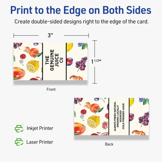 Avery Printable Rectangle Price Tags, Sure Feed Technology, 1-1/2" x 3", Matte Ivory Cardstock, Print-to-The-Edge, Laser/Inkjet Printable, 100 Total {12}