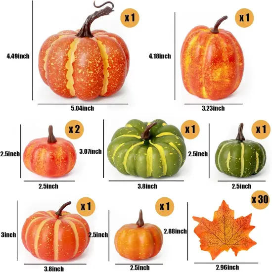38pcs Fall Pumpkins Decor Set {2}