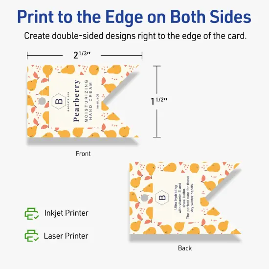 Avery Printable Banner Rectangle Flag Tags, Sure Feed Technology, 1-1/2" x 2-1/3", Matte Ivory Cardstock, Print-to-The-Edge, Laser/Inkjet Printable, 150 Total {12}