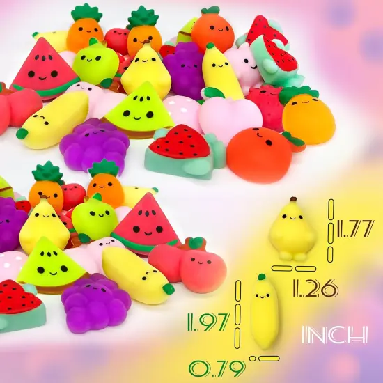 9 Pcs Fruit Squishy Mochi Toys {3}