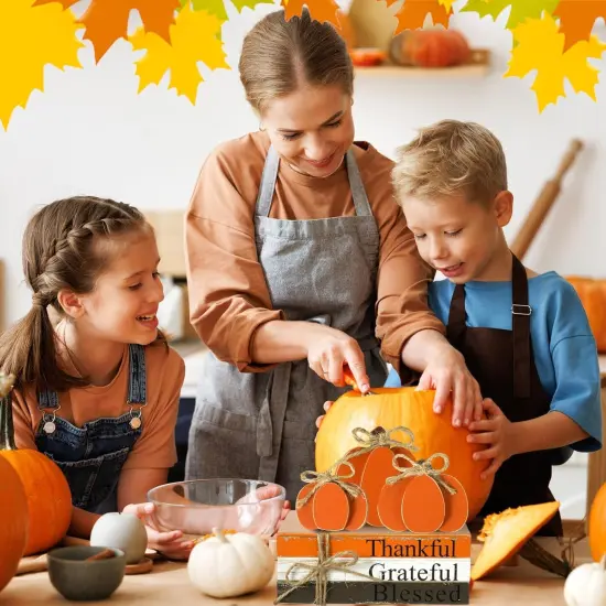4 Pieces Fall Thanksgiving Decorations Pumpkin Tiered Tray Decor {3}