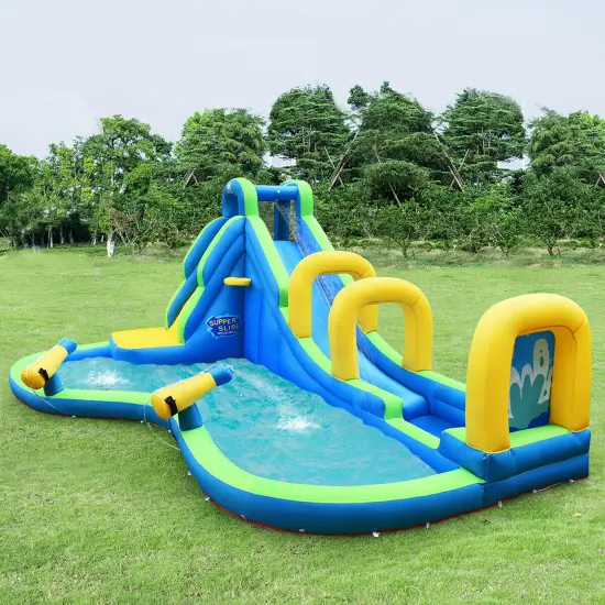 Costway Inflatable Water Slide Kids Bounce House Castle Splash Water Pool {2}