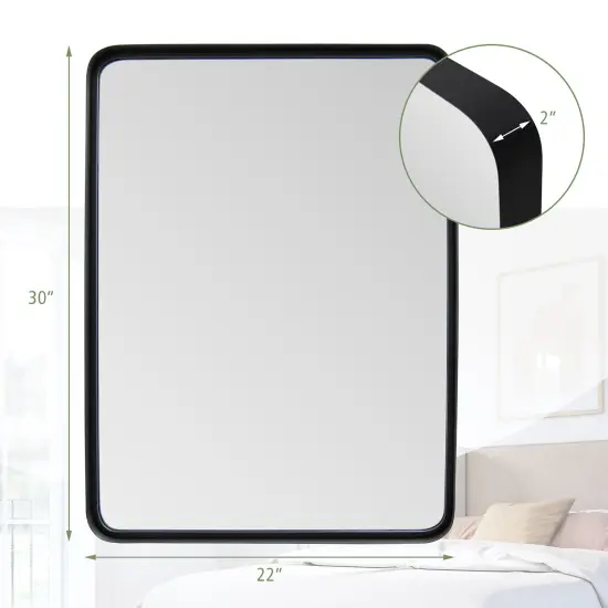 Costway 24''X16''\36''X24''\30''X22''Wall Mount Bathroom Mirror Rectangular Vanity Mirror Vertical Horizontal {4}