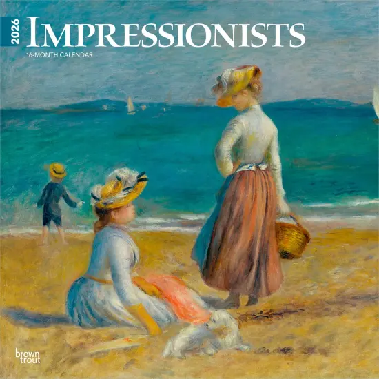 Impressionists | 2026 12 x 24 Inch (Hanging) Monthly Square Wall Calendar | Plastic-Free {1}