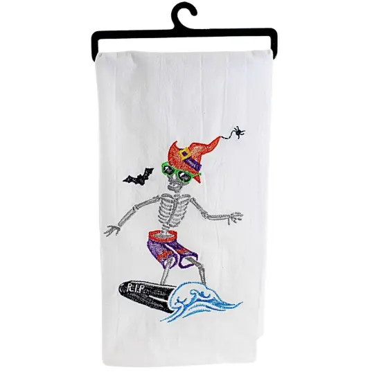 Kay Dee Designs 28.0 Inch Flamingo/Skeleton Hand Towel Halloween Hand Towel Set , Bat Witches Hat Multicolored {2}
