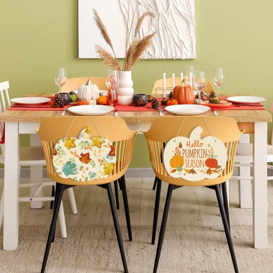 3PCS -arge Size 12" Wooden Pumpkins Ornaments to Paint {5}