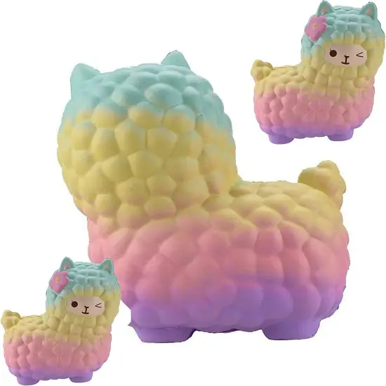 Rainbow Jumbo Sheep Alpaca Squishies {4}