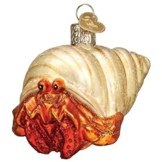 Old World Christmas 2.25 In Hermit Crab Christmas Tree Ornament , Ormanet Social Creature Beige {1}