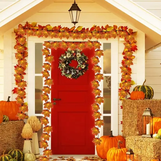 Fall Decor Maple Leaf String Lights,13.5ft 35 LED {4}