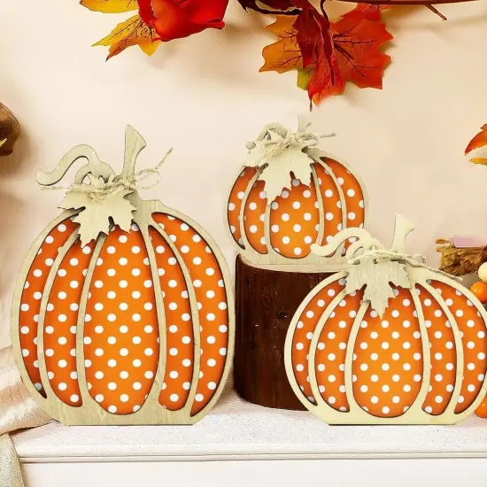 Fall Decor Wooden Pumpkin Decorations {2}