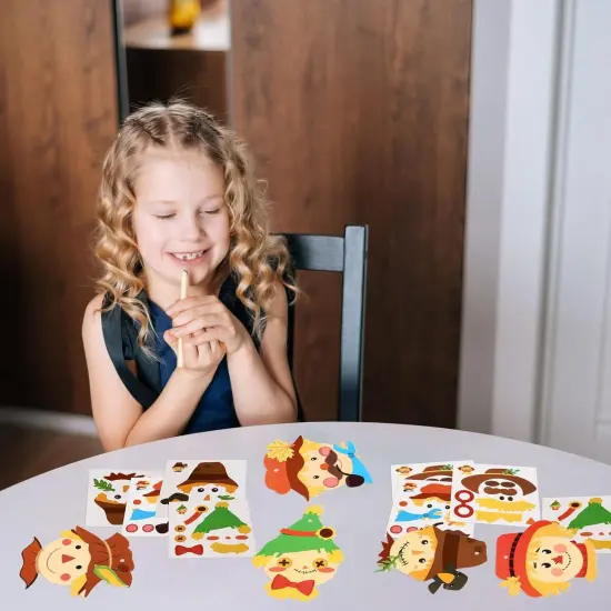 24 Pieces Fall Scarecrow Head Craft Kits {5}