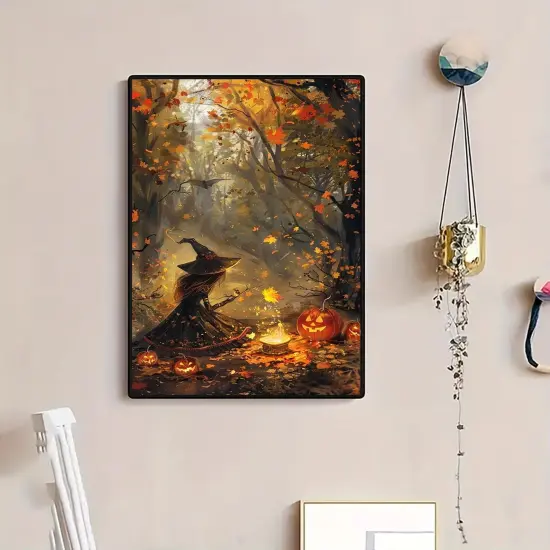 11.8x15.7 Inch - Fall Witch Pumpkin Diamond Painting Kits for Adults {2}