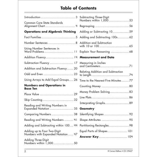 Carson Dellosa 2nd Grade Math Workbook, Word Problems, Algebra, Geometry, Place Value, Addition, Subtraction, and More Common Core Mathematics, Classroom or Homeschool Curriculum {3}