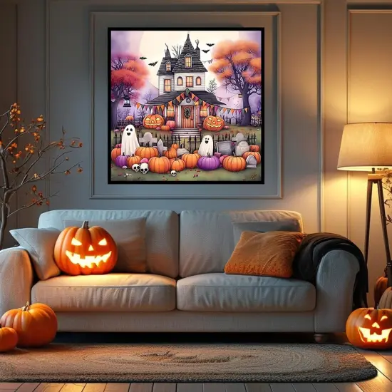 Halloween Pumpkin Ghost Diamond Painting Kits {3}
