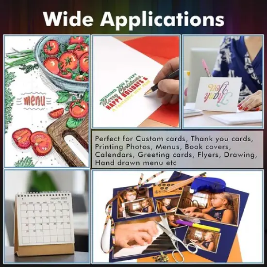 Colorplan EBONY BLACK - 12" x 12" - 100 Lb. / 270 Gsm Matte Premium Cardstock Paper Cover Sheet - 100 Sheets {3}